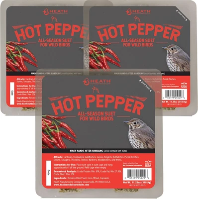 Heath Hot Pepper Suet Cakes Sample Pack, Contains 3 Suet Cakes, Try It, Your Bir