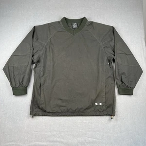 Chaqueta cortavientos Oakley vintage para hombre grande verde cuello en V pulóver ventilado *LEER - Imagen 1 de 8