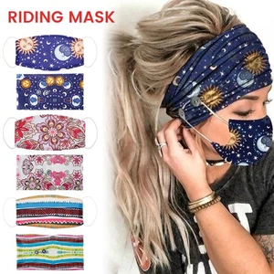 Mouth Visor Headband Set Sport Casual Headwear Turban Face Mask PrulL - Picture 1 of 12