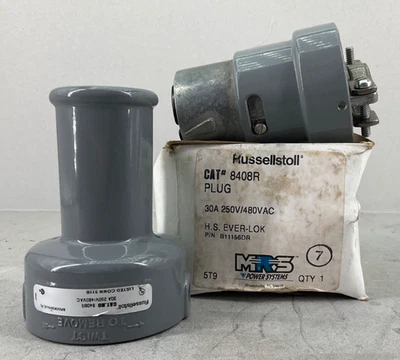 NUEVO ENCHUFE RUSSELLSTOLL 8408R 30 A 250/480VAC H.S. CONECTORES EVERLOCK Foto 1 de 4