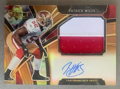 2019 SELECT PATRICK WILLIS JUMBO SIGNATURE SWATCHES #'d 01/49 S.F. 49ers - Image 1 of 2
