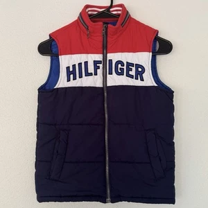 Tommy Hilfiger Vintage Kids (6-7) Puffer Vest Hidden Hood - Picture 1 of 9