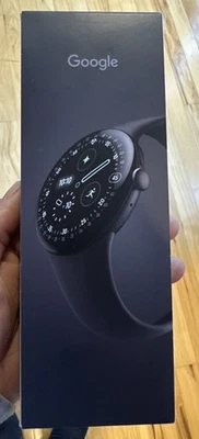 Google Pixel Watch 4 (45mm) Wi-Fi Matte Black Case - Obsidian Band Sealed - Image 1 of 4