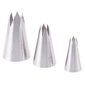 3Pcs Premium Stainless Steel Piping Nozzles Russian Pastry Tips Decorating T XI - Picture 1 of 8