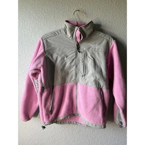 The North Face Fleece Jacket Full Zip Pink Gray Kids Size M-M - Picture 1 of 3