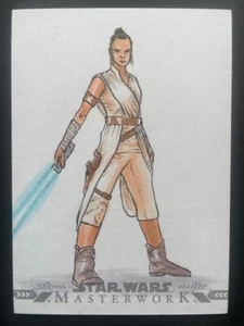 Topps Star Wars Rey 1 of 1 Sketch Card by Emre Varlibas - Picture 1 of 2
