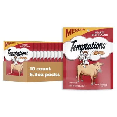 Golosinas clásicas crujientes y suaves para gatos sabor abundante a carne de res, 6,3 oz. Bolsa (Pack o... Foto 1 de 4