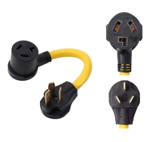 Enchufe adaptador secadora NEMA 10-50P macho a 10-30R hembra, 1,5 pies 3 clavijas a 3 clavijas D - Imagen 1 de 7