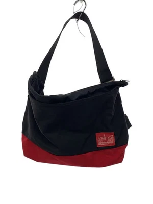 Bolsa carteiro masculina de poliéster Manhattan Portage em preto e vermelho com logotipo - Imagem 1 de 4
