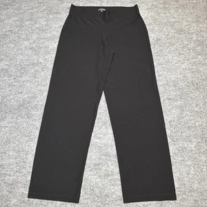 Pantalones Eileen Fisher para mujer elásticos tiro medio pierna ancha negros talla M - Imagen 1 de 13