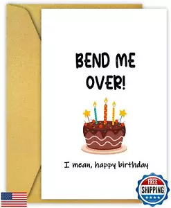 PIUST Naughty Birthday Card Him Her, Funny Birthday Card for Husband Boyfrien - Picture 1 of 5