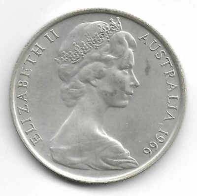 un069 Australia 50 Cents Silver Coin1966 - Image 1 of 2