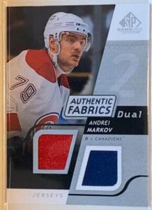 2008-09 SP GAME USED AUTHENTIC FABRICS DUAL JERSEY ANDREI MARKOV #AF-AM
