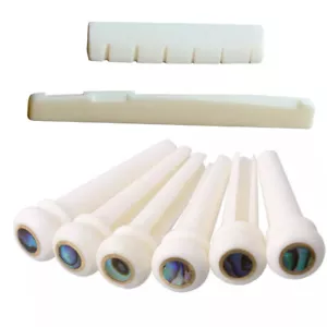 Set Rinderknochen Gitarre Sattel Mutter Stifte Saite Peg Akustische Brücke Gitarrenbauer USA - Bild 1 von 11