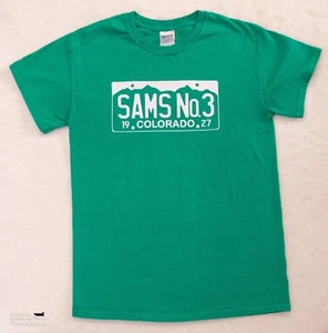 Sams #3 Tee Shirt Green Colorado License Plate Small Unisex Denver Ladies Men - Picture 1 of 8