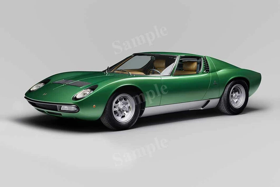 Póster fotográfico retro Lamborghini 1971-72 Miura P400 SV alta resolución decoración de pared impresión Foto 1 de 1