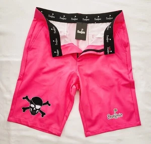 Men's Pink Black Scull High Quality Golf Shorts - Picture 1 of 5