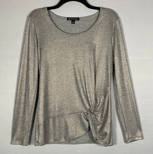 Suéter INC International Concepts Mujer Pequeño Metálico Anudado Mangas Largas - Imagen 1 de 6