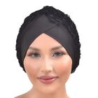 Solid Color Turban Cap Ruffle Lace Lady Beanie Caps Female Scarf  Islamic