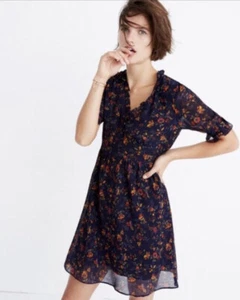 Neu ohne Etikett Madewell Größe 0 Freesienkleid in Kletterranke 148 $ NEU! - Bild 1 von 4