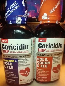 Coricidin HBP Maximum Strength Cold & Flu Day & Night Sugar-Free Twin Pack 24 Oz - Picture 1 of 3