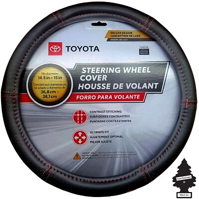 For Toyota Car Truck Steering Wheel Cover Premium Faux Leather 14.5"-15" Set - Image 1 of 4