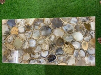 36" x 22" Rectangle Agate Table Top - Home Decor - Natural Stones - Handcrafted - Image 1 of 4