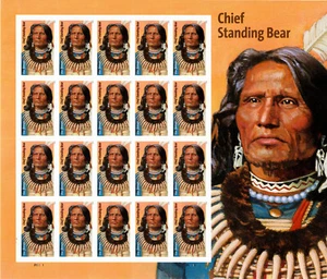 USA 2023 CHIEF STANDING BEAR  20 STAMPS SHEET SCOTT 5798 MNH - Picture 1 of 5