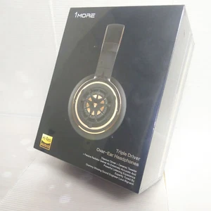 1MORE H1707 Triple Driver Over Ear Headphones Gold Hi-Res New From japam - Picture 1 of 5