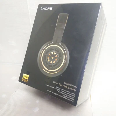1MORE H1707 Triple Driver Over Ear Headphones Gold Hi-Res New From japam - Image 1 of 4