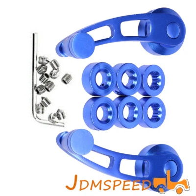 Bobinadora universal de ventana de coche manivela de vidrio perillas de aluminio metal 2 piezas azul  Foto 1 de 4