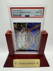 2023 Panini Select - Blue Flash Prizm #121 Victor Wembanyama /99 - PSA 10 - Picture 1 of 2