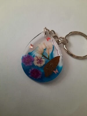Handmade Resin Keyring Dried Flowers - Image 1 of 2
