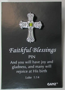 EE1 August Freude freue dich seine Geburt TREUER SEGEN KREUZ GEBURTSSTEIN ANSTECKNADEL ganz - Bild 1 von 6