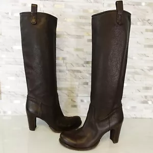 Botas Roberto Del Carlo Cuero 38 7 Pull On Hasta la Rodilla Tacón Alto $695 - Imagen 1 de 14