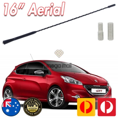 ANTENNA / AERIAL STUBBY FOR PEUGEOT 208 GTI 2008 3008 207 307 407 WHIP 16 INCH - image 1 of 4