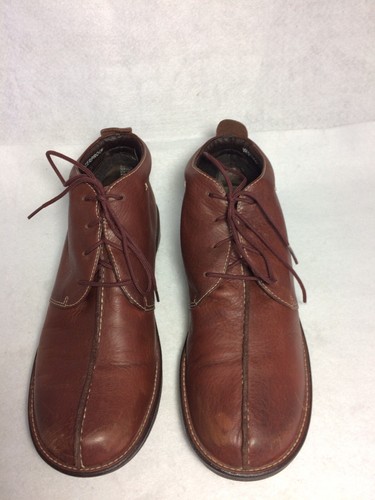 Timberland stivaletti donna pelle marrone castagno impermeabili cucitura centrale 9 5