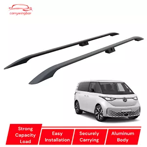 Roof Side Rails for Volkswagen ID BUZZ LWB 2023–2025 | Black Aluminum | No Drill - Picture 1 of 11