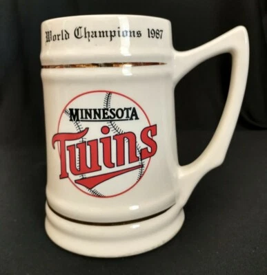 Taza de cerámica de los Minnesota Twins World Series 1987 Champions Stein Foto 1 de 4