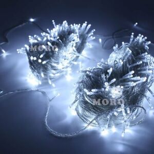 In/Outdoor 50M LED Fairy String Wire Lights Xmas Party Wedding Yard Fence White