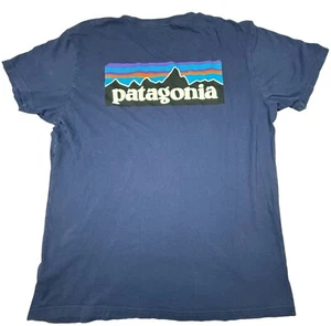 Patagonia P-6 Logo Responsibili-tee Men's Size L Blue S/S Graphic T-Shirt Tee - Picture 1 of 10