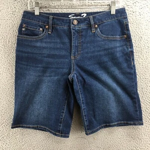 Seven7 Relaxed Bermuda Shorts Womens 4 (actual 31x9.5) Blue Denim Mid Rise NEW - Picture 1 of 17