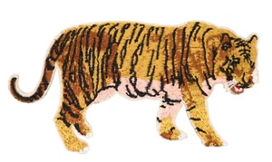 Parche de tigre de bengala bordado aplique de hierro rugiendo gato grande animales salvajes - Imagen 1 de 3