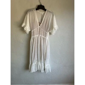 Anthropologie Endless Rose Woman White Lace Midi Dress, Size Small - Picture 1 of 8