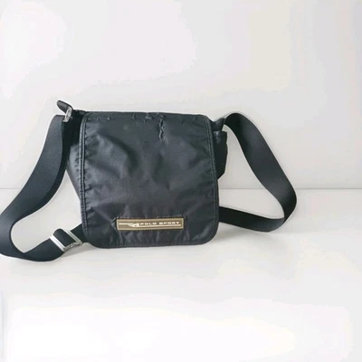 Bolsa carteiro vintage polo esporte Ralph Lauren preta corpo transversal  - Imagem 1 de 4