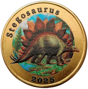 ADONARA ISLAND - INDONESIA 7 DOLLARS 2025 DINOSAUR STEGOSAURUS COLOR UNC - Picture 1 of 2