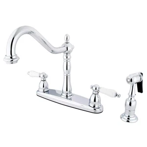 Kingston Brass Heritage 2-Handle Standard Kitchen Faucet with Side Sprayer in - Picture 1 of 6
