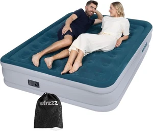 airzzZ SlumberPlus Double Raised Airbed & Electric Pump 203x157x47cm Ex Display - Picture 1 of 9