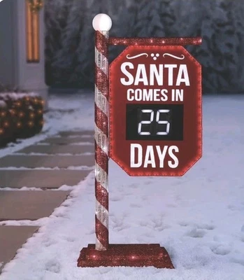 Member's Mark 5' Pre-Lit Santa Countdown Calendar Red White IN HAND FAST SHIP - Image 1 of 4