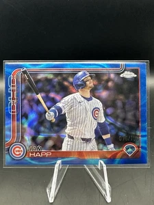 2025 Topps Chrome Ian Happ Blue Wave Refractor /150 Chicago Cubs - Picture 1 of 2